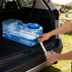 Dicunoy 2.6 gallon water container features thick, durable plastic for rugged outdoor use.