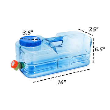 Dicunoy water container with turning spigot for easy dispensing during picnics.