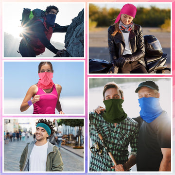 Didaey neck gaiter ideal for outdoor activities with UV and wind protection.