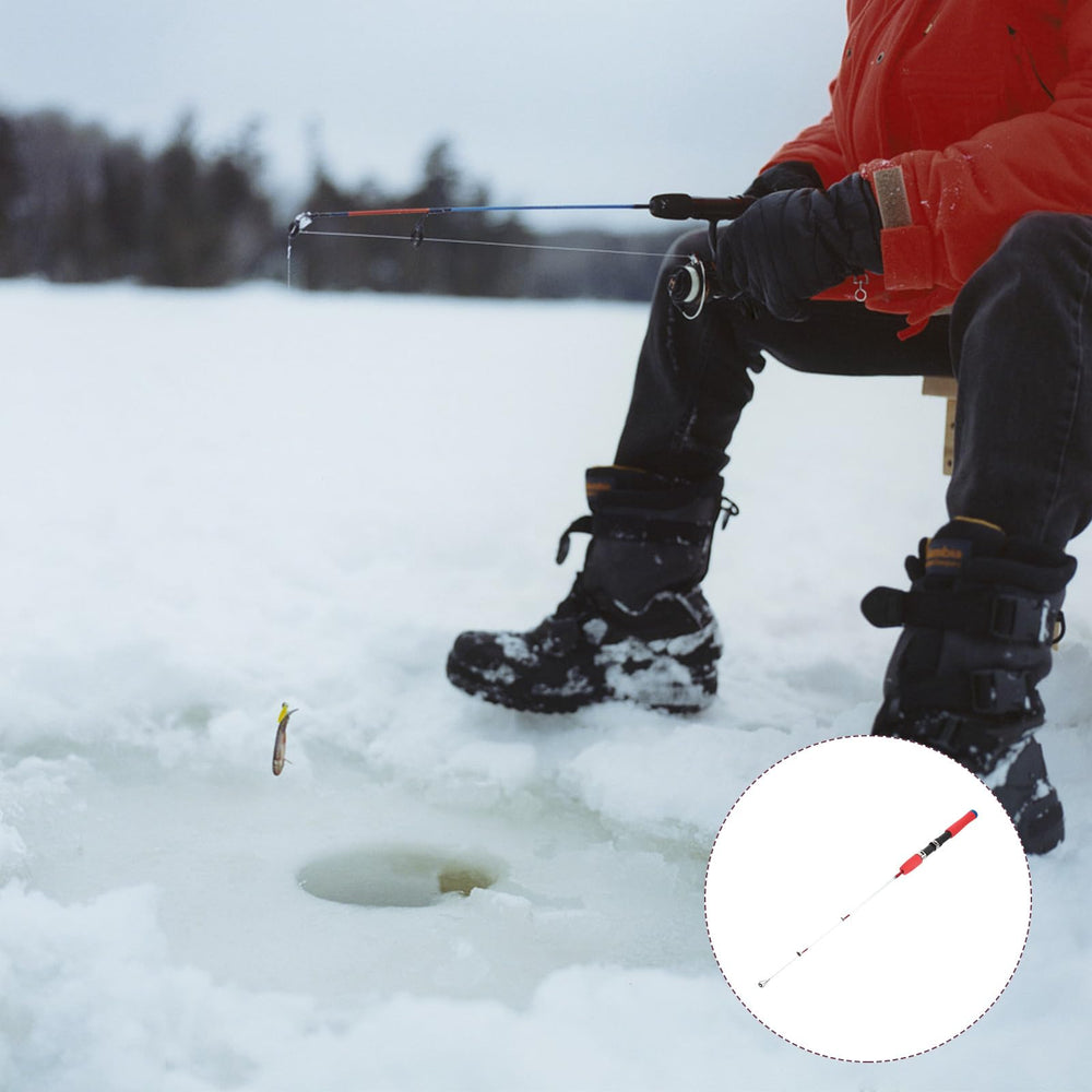 Didiseaon compact travel ice fishing rod, fits in small bags.