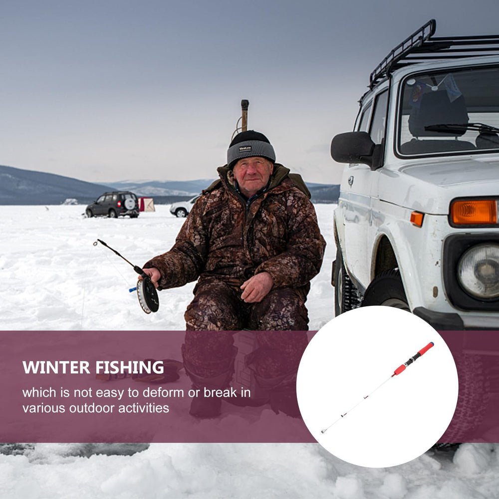 Didiseaon ice fishing rod in metal-resin build, durable for winter sessions.