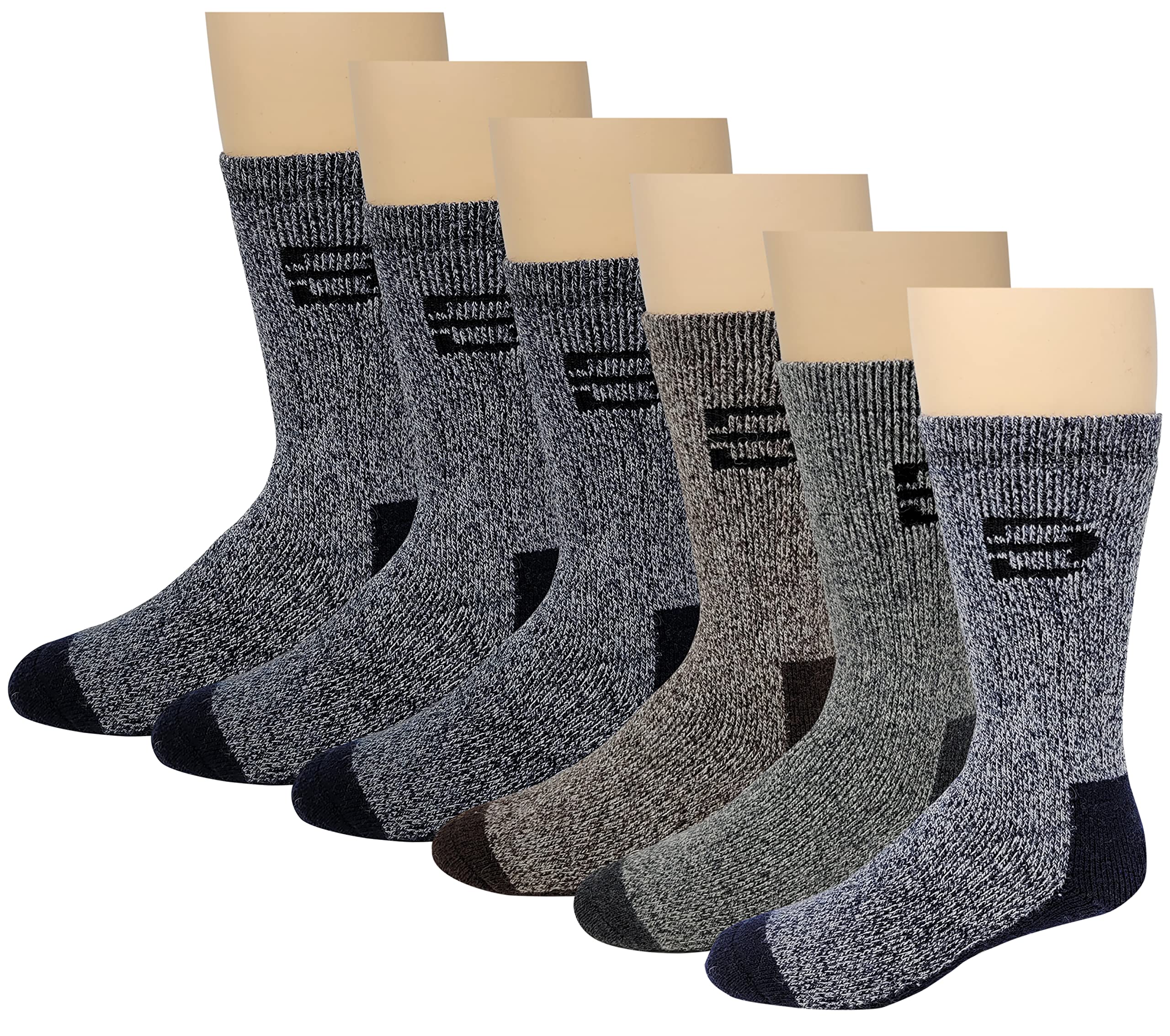 Different Touch men's sock size 10-13 displayed with hiking boot for secure fit.