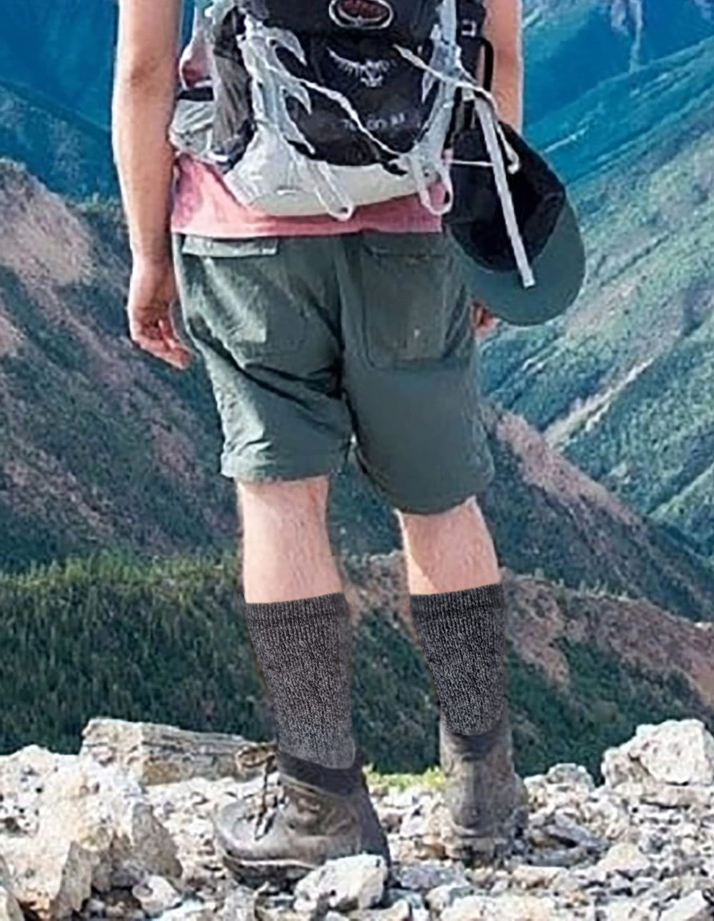 Different Touch outdoor socks for winter hiking setup, ready for cold conditions.