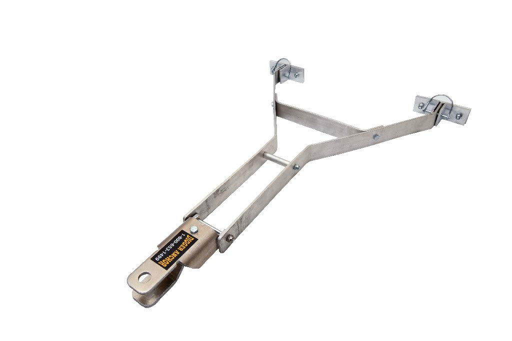 Digger Anchor universal front hitch attached to an ice sled for stable towing.