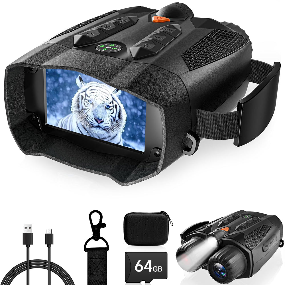 DIGIGOOD night vision goggles shown with the 3-inch screen for clear nocturnal viewing.