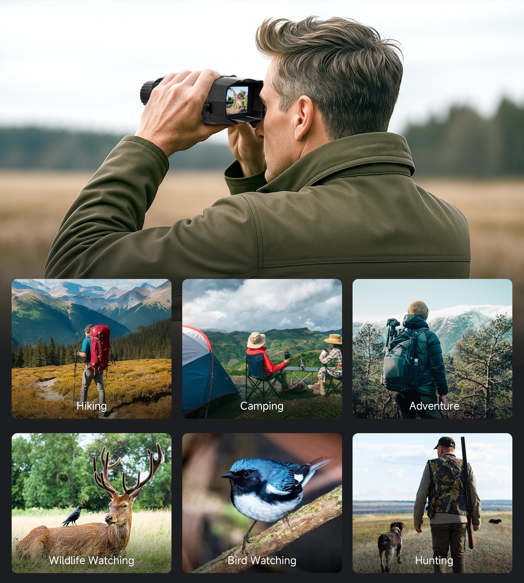DIGIGOOD 10x digital zoom enables distant scene observation.