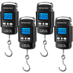 Four digital fishing scales with backlit display