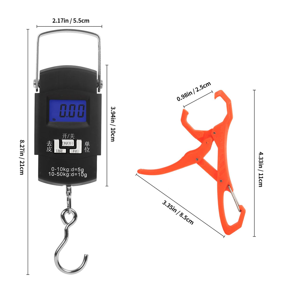 Side view of digital scale with lip gripper