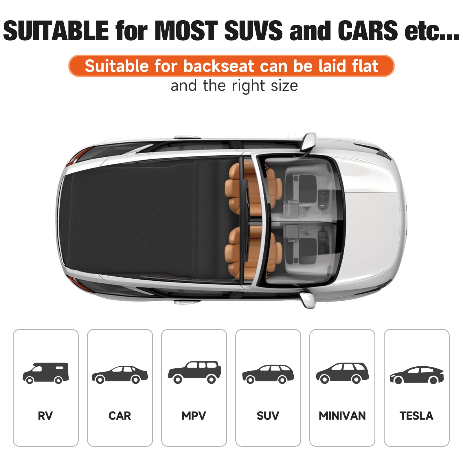 DikaSun SUV air mattress laid out in SUV for cozy in-car rest.