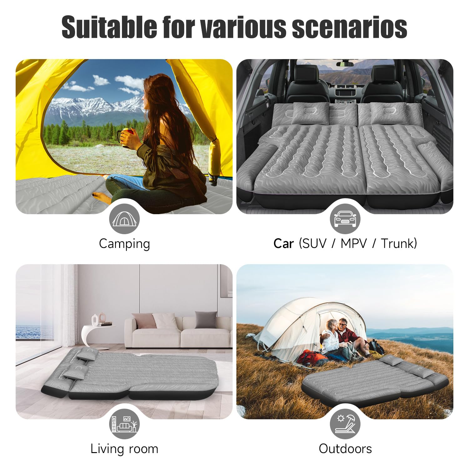 DikaSun in-use camping scenario demonstrates versatile, portable car camping solution.