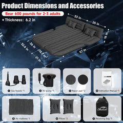 DikaSun SUV mattress front view showing durable flocking for skin-friendly comfort