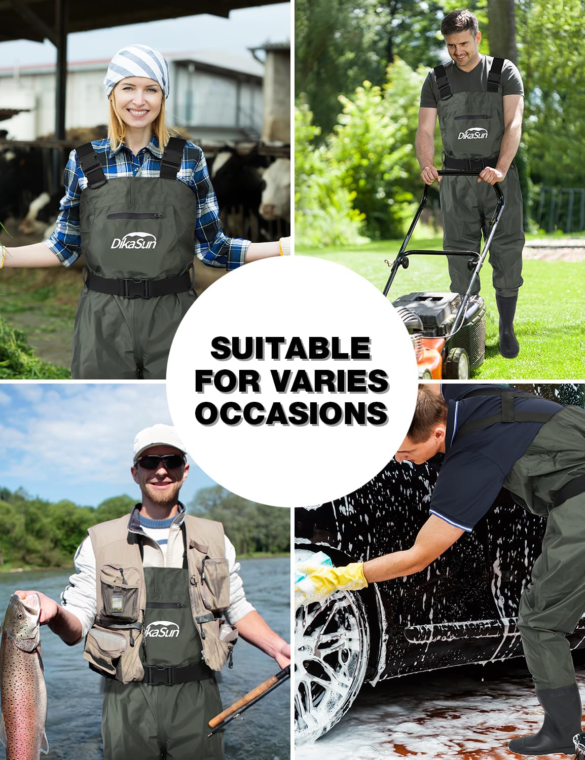 DikaSun waders handwarmer pocket for warmth during early morning outings.