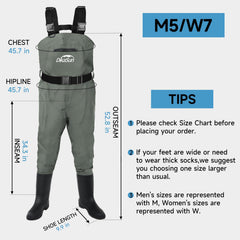 DikaSun waders lightweight dual-layer fabric enhances mobility during fishing