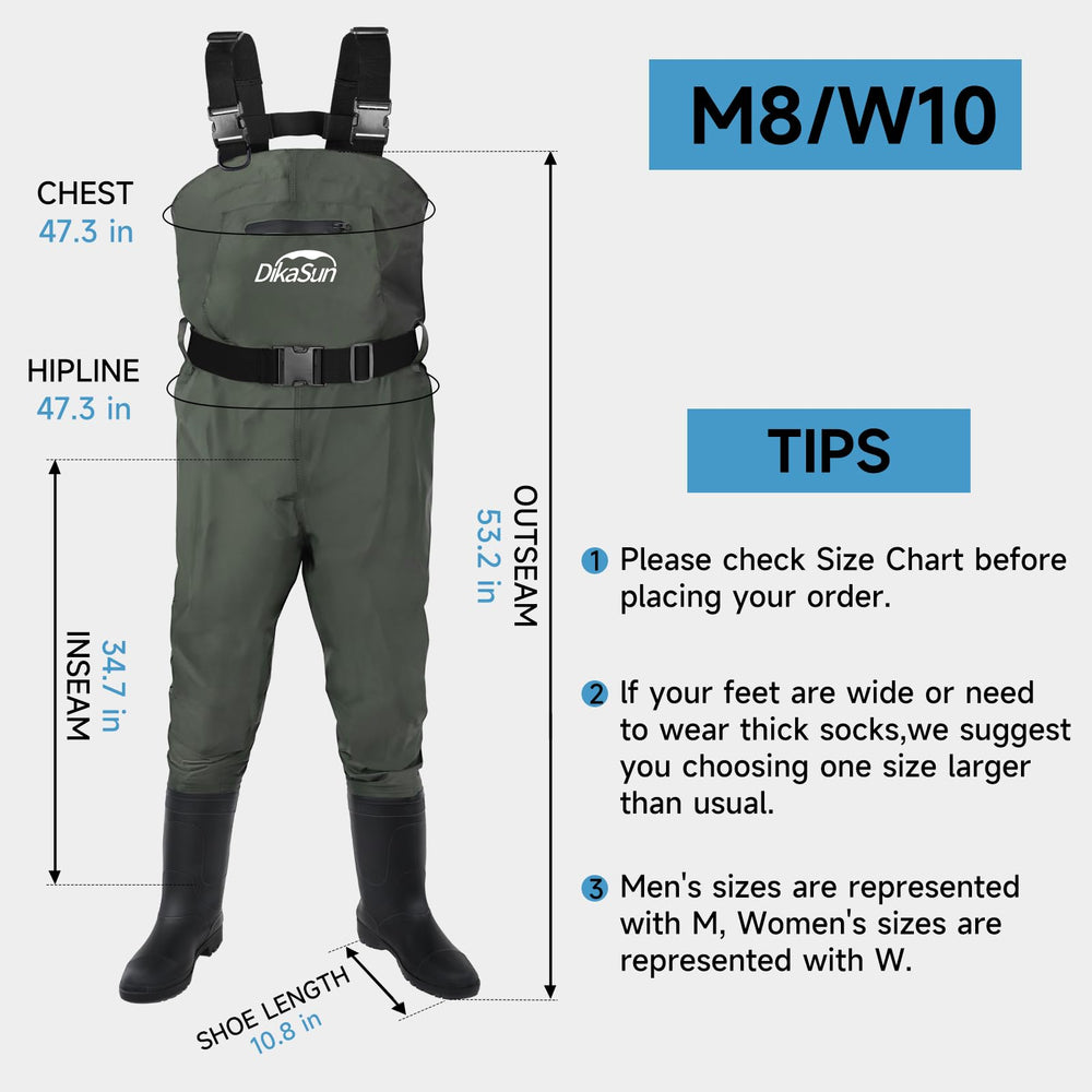 DikaSun Waders adjustable shoulder straps illustrate secure, customizable fit for varied bodies