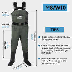 DikaSun Waders adjustable shoulder straps illustrate secure, customizable fit for varied bodies