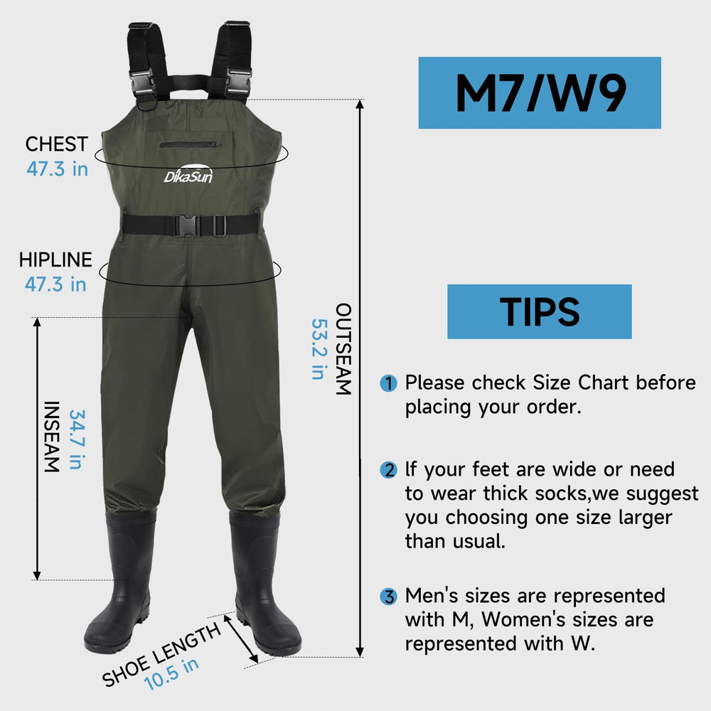 DikaSun waterproof waders chest pocket zipper for secure gear storage.