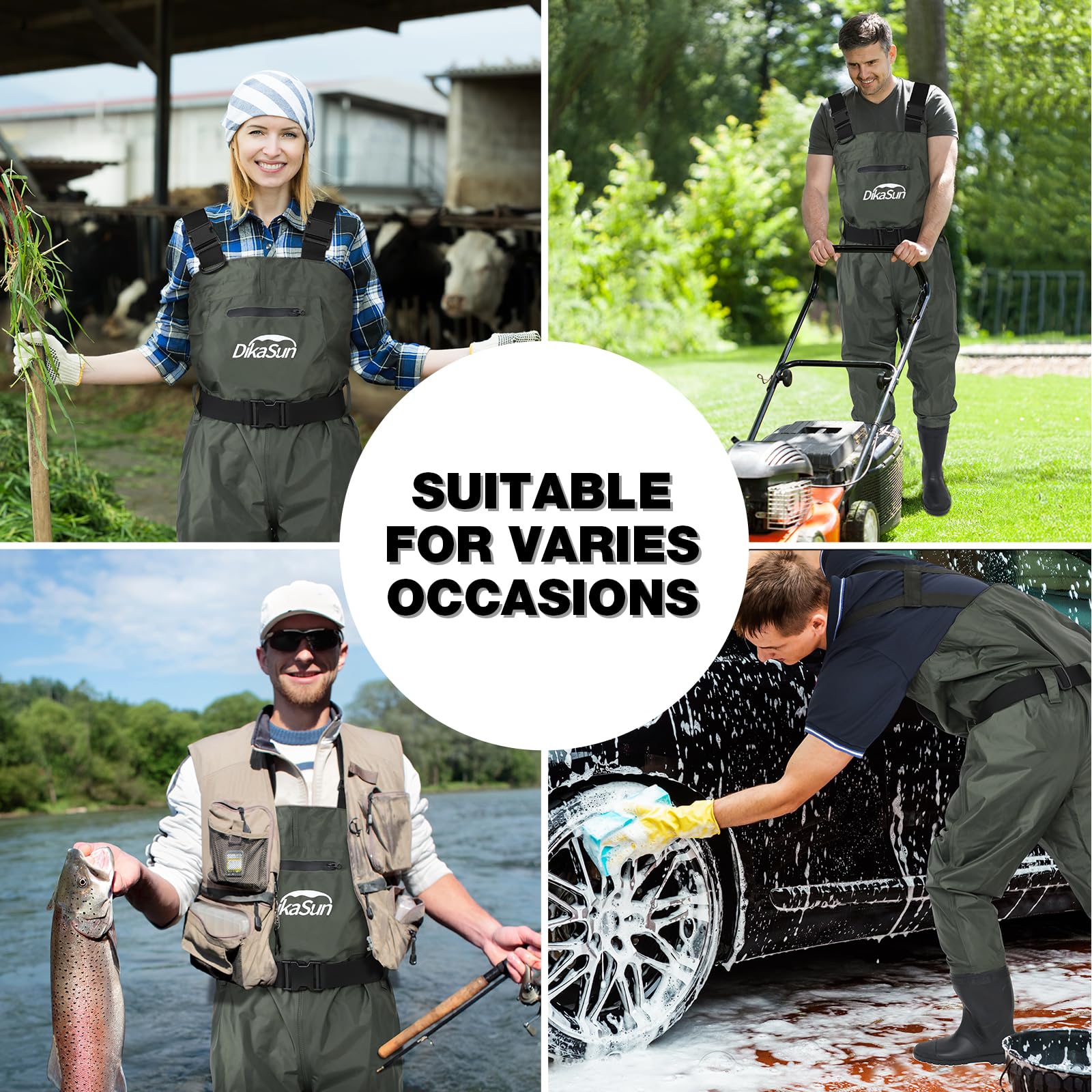 DikaSun Waders multi-use outdoor application illustrating versatility for outdoor tasks