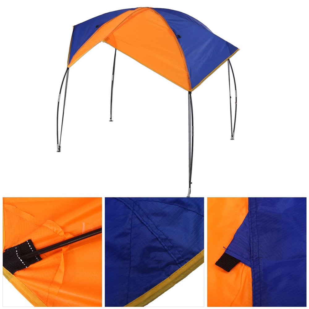 Dilwe 2-4 person awning tent folded neatly in its storage bag for transport.