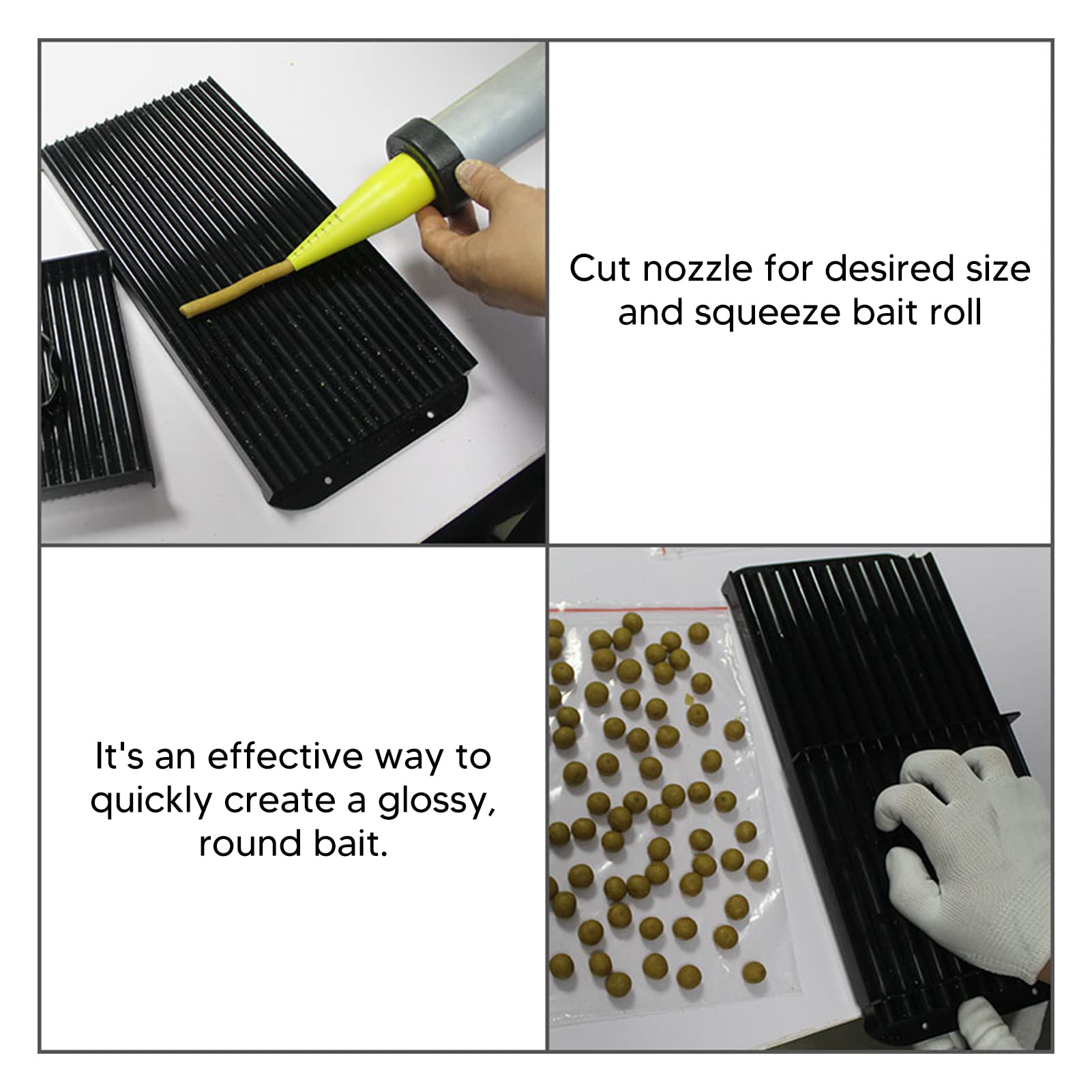 Bait rolling plate with bait forming a round shape