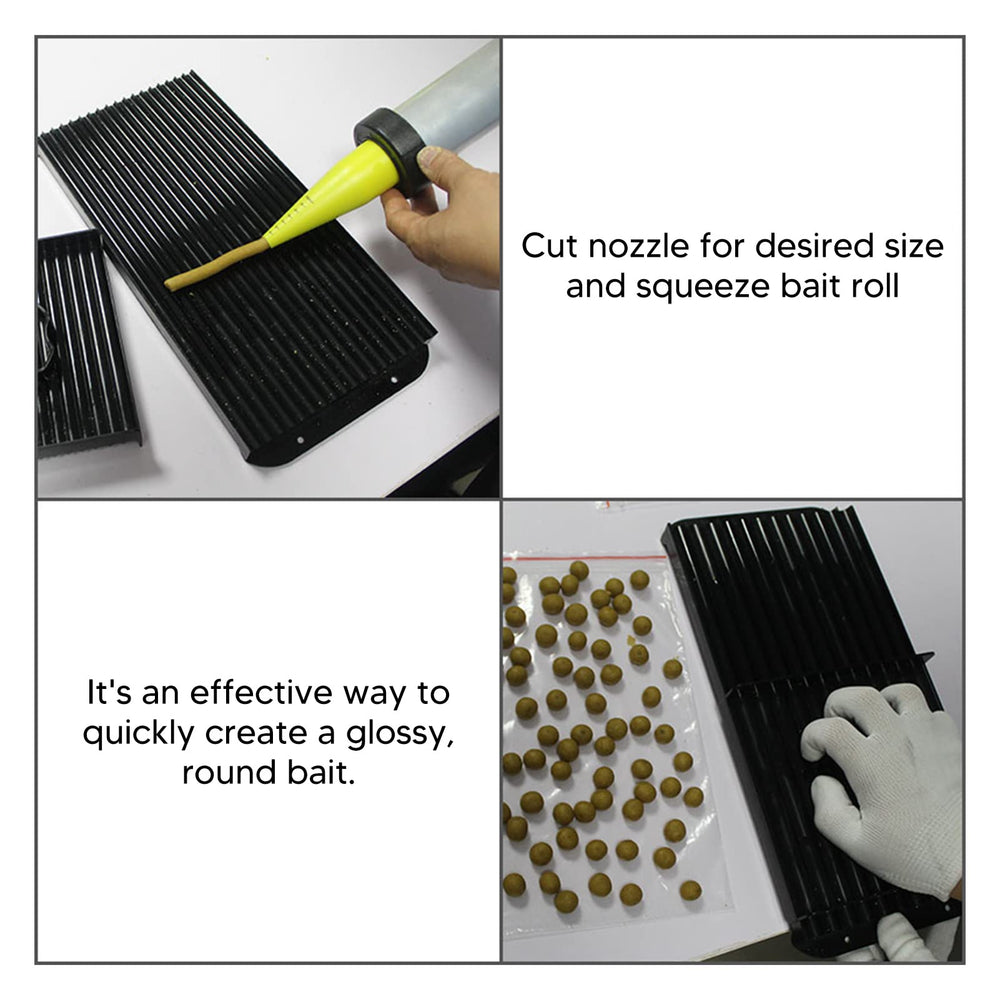Bait rolling plate with bait forming a round shape