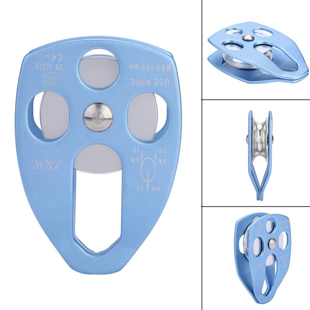 Dilwe climbing pulley side view highlighting lightweight aluminum body