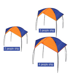 Dilwe fiberglass poles ready for fast setup on shore or boat.