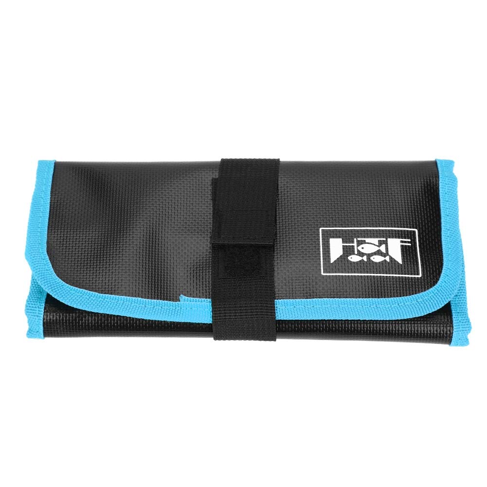Dilwe fishing jig bag blue-open view highlights easy-access tackle organization.