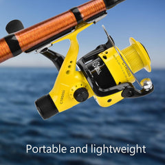 Dilwe anti metal fishing reel side view highlights corrosion resistant body for fresh and saltwater