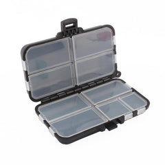 Dilwe fishing tackle box with 9 compartments for organized rigs and baits.