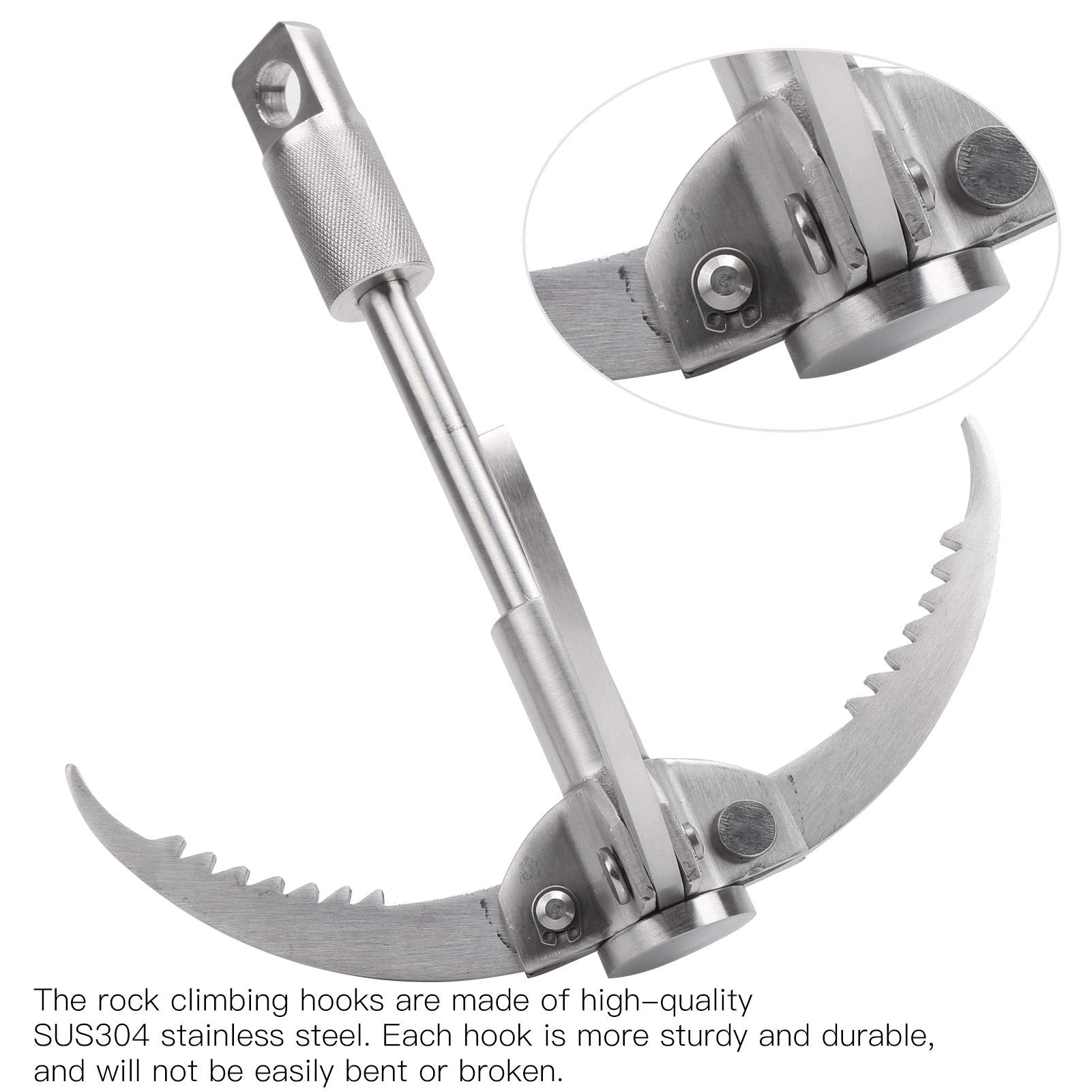 Dilwe grappling hook folded compactly for easy packing.