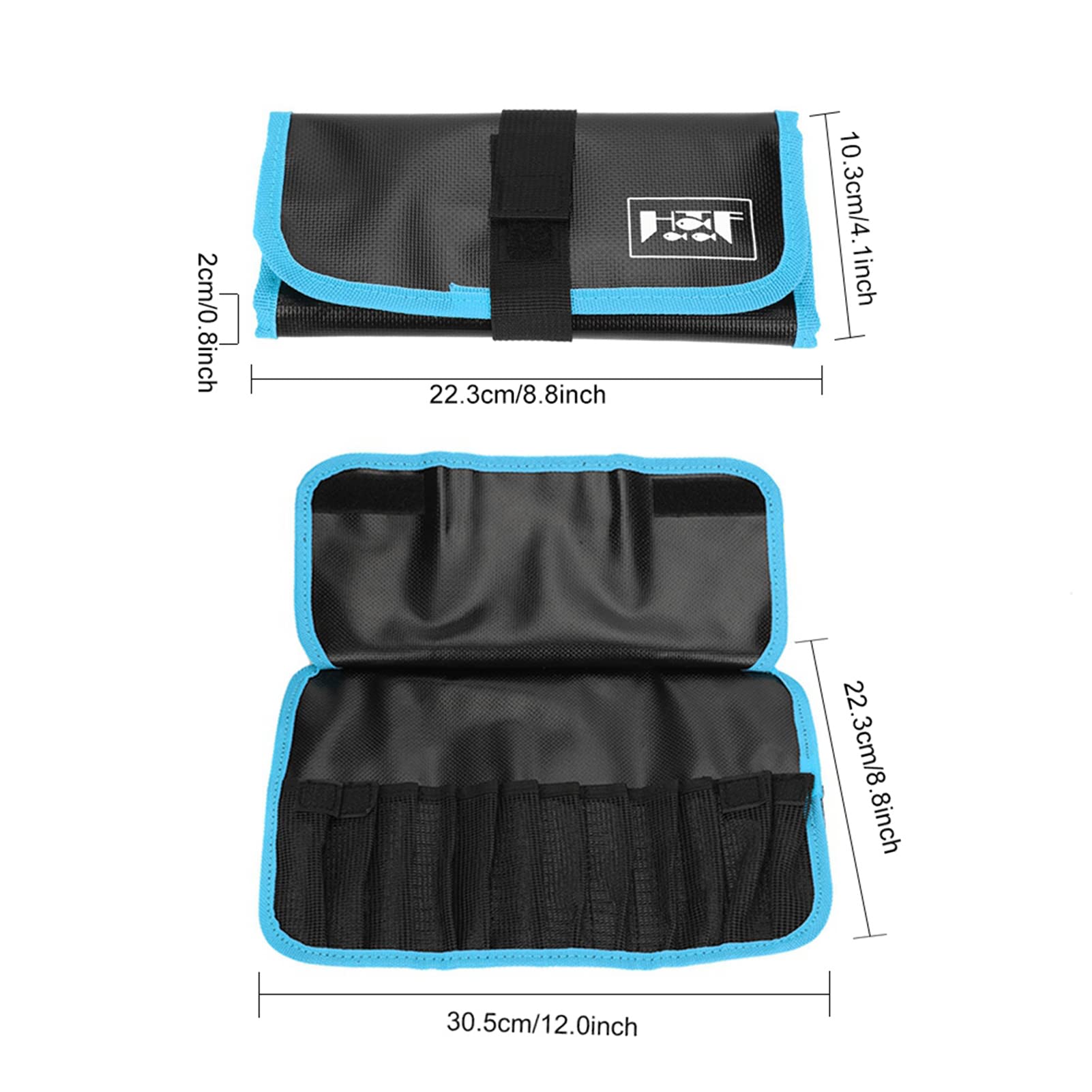 Dilwe jig bag blue-close-up material emphasizes durable PVC construction.
