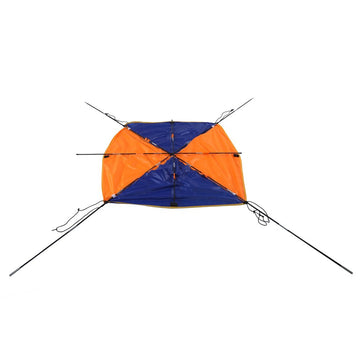 Dilwe portable shelter with storage bag, ropes, and stakes for outdoor use.