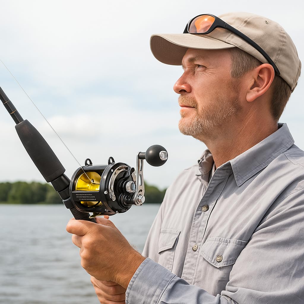 Dilwe Saltwater Reel handle grip emphasizes comfortable, non-slip control during long runs