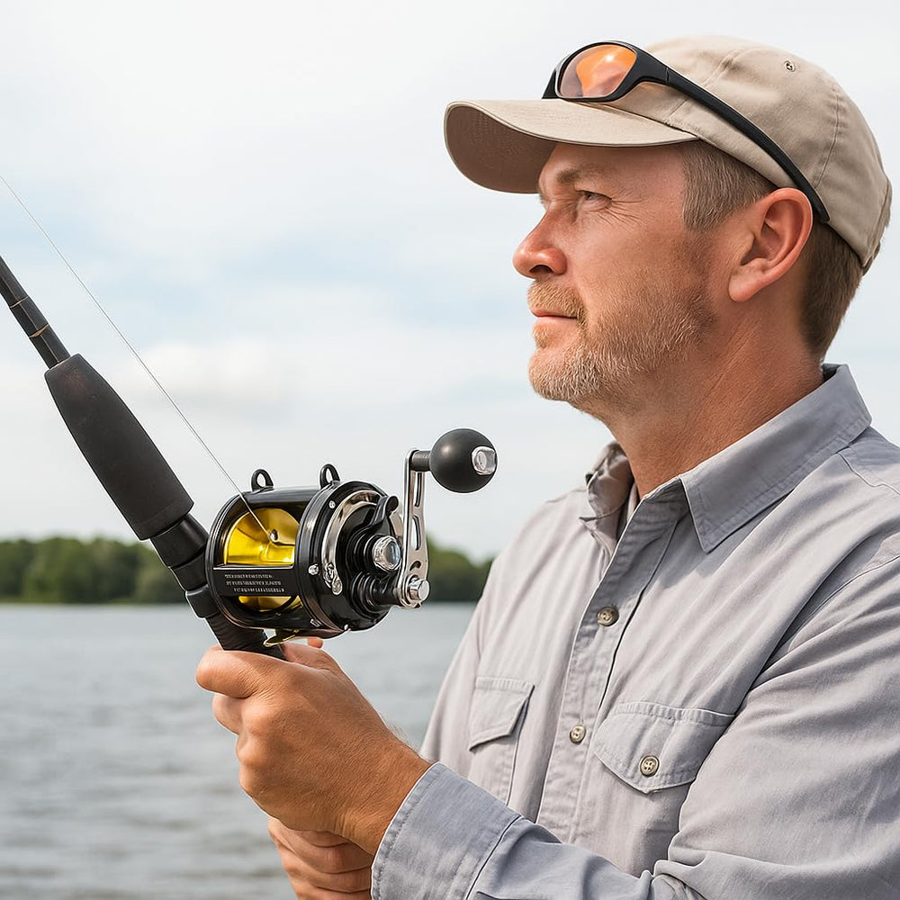 Dilwe Saltwater Reel handle grip emphasizes comfortable, non-slip control during long runs