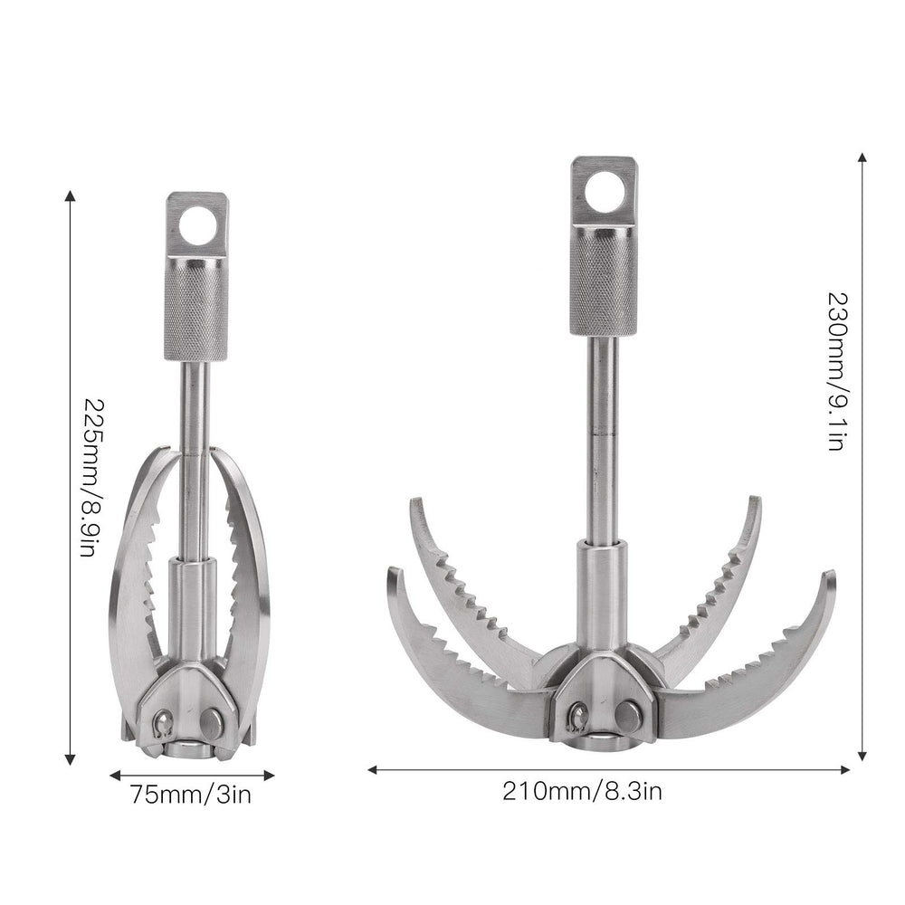 Dilwe SUS304 stainless steel grappling hook designed for rugged outdoor use.