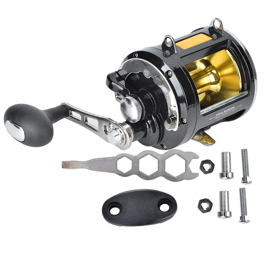 Dilwe TR12000 saltwater jigging reel front view highlighting compact design for tough seas