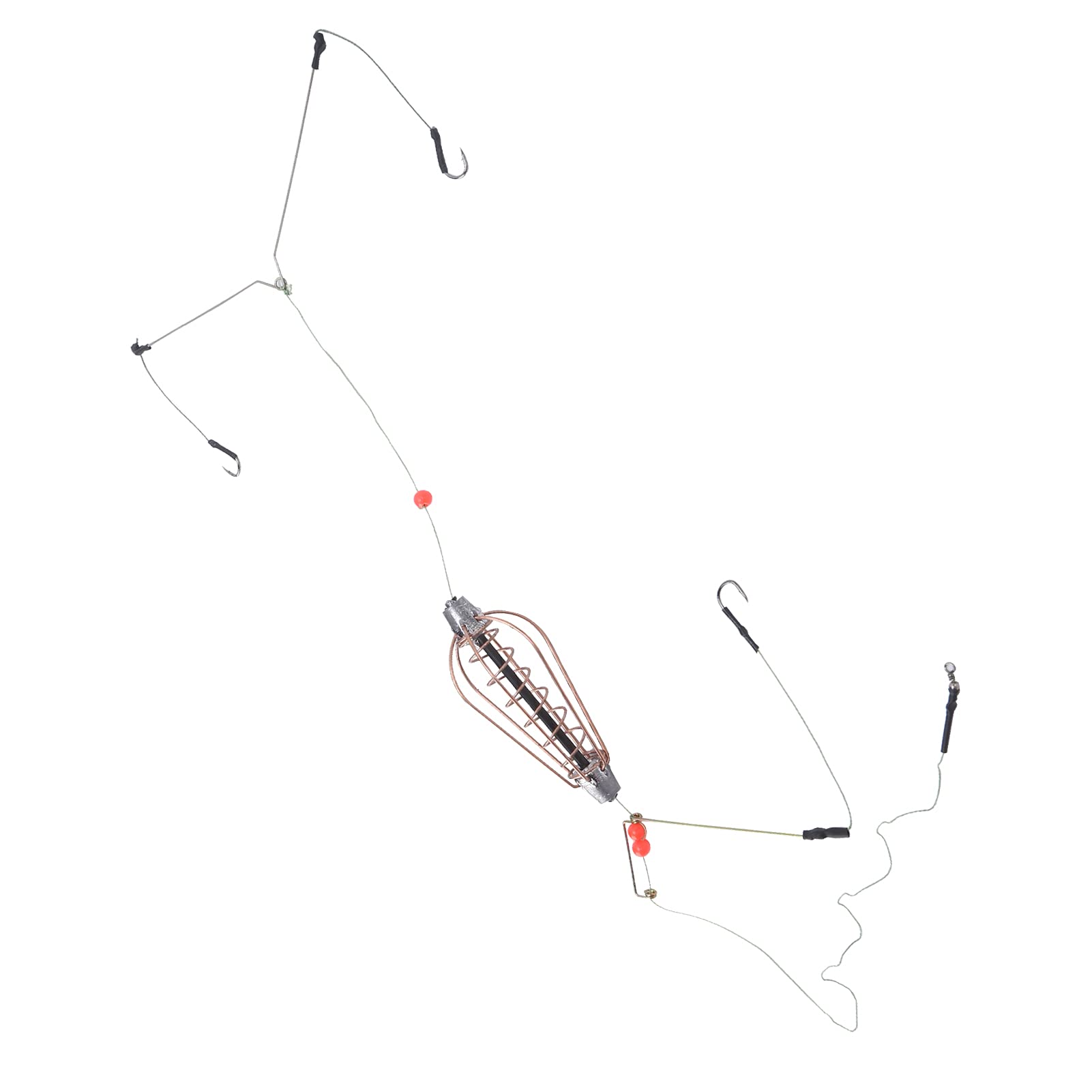 Portable lightweight lure feeder in use