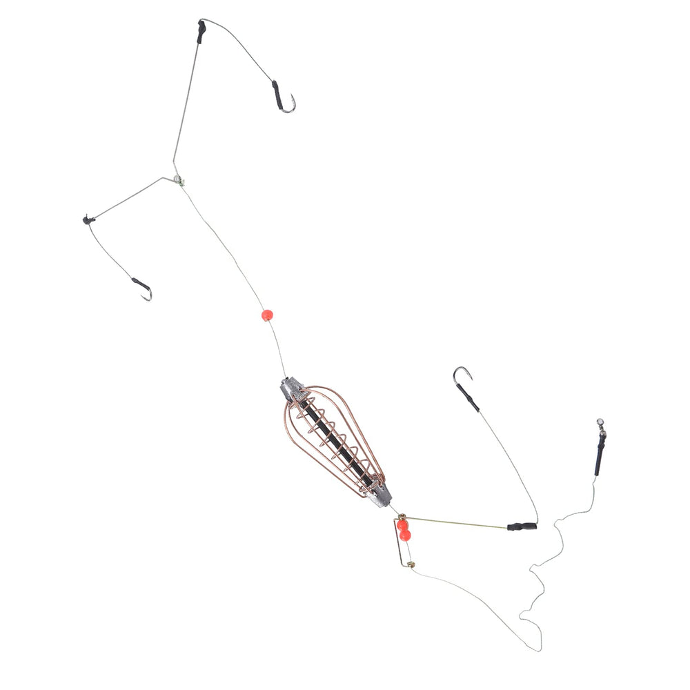 Portable lightweight lure feeder in use