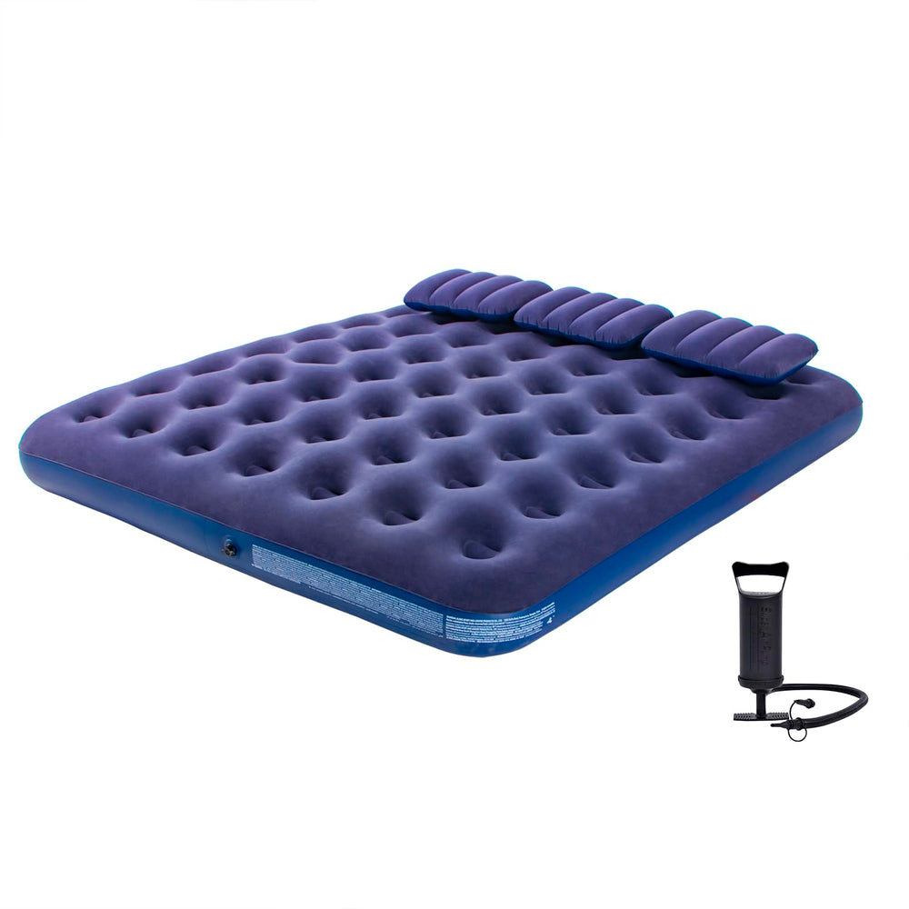 DIMAR GARDEN king-size camping air mattress with pillow for comfortable outdoor sleep.