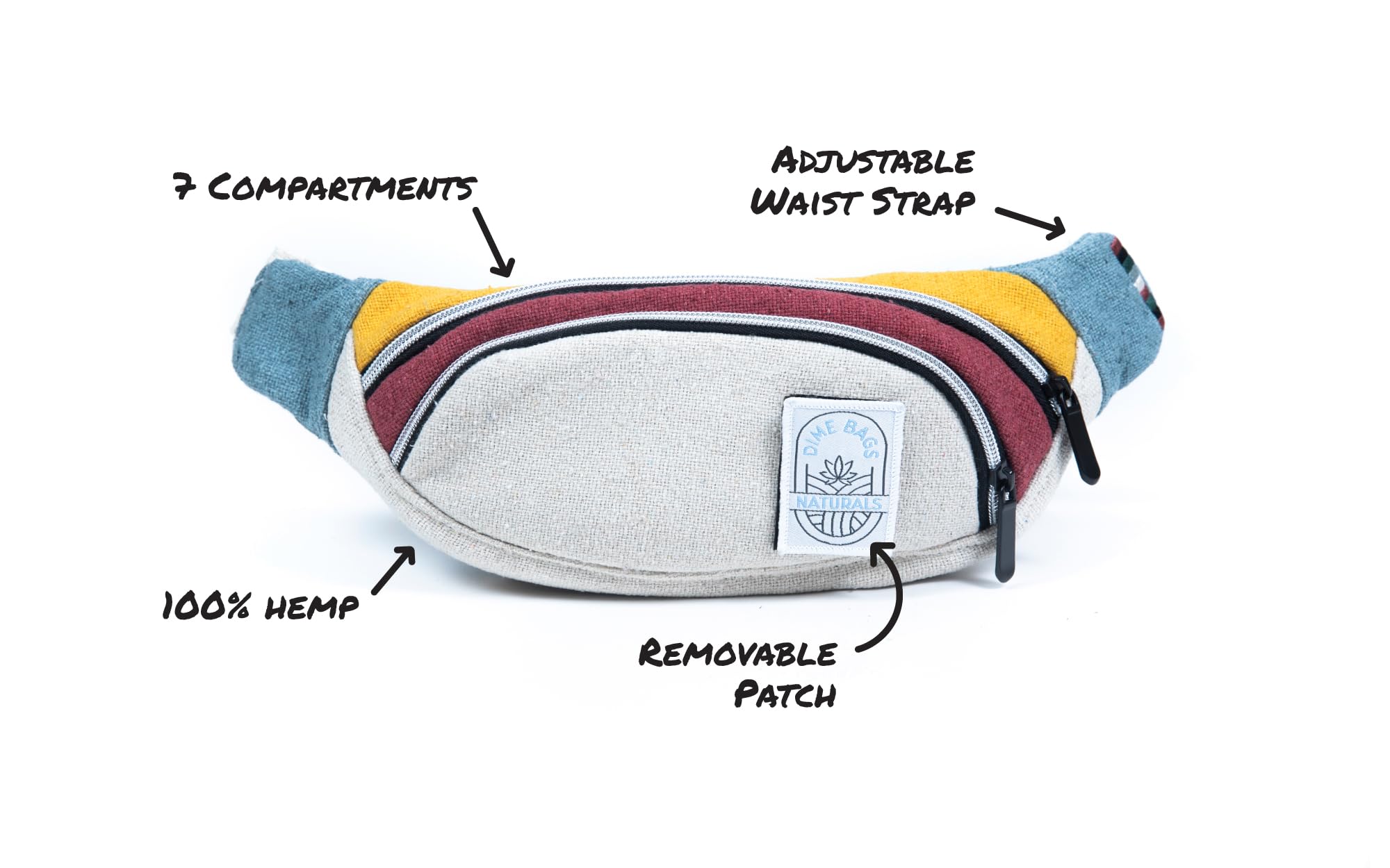 Dime Bags Maverick fanny pack pocket closures, organized storage on the go.