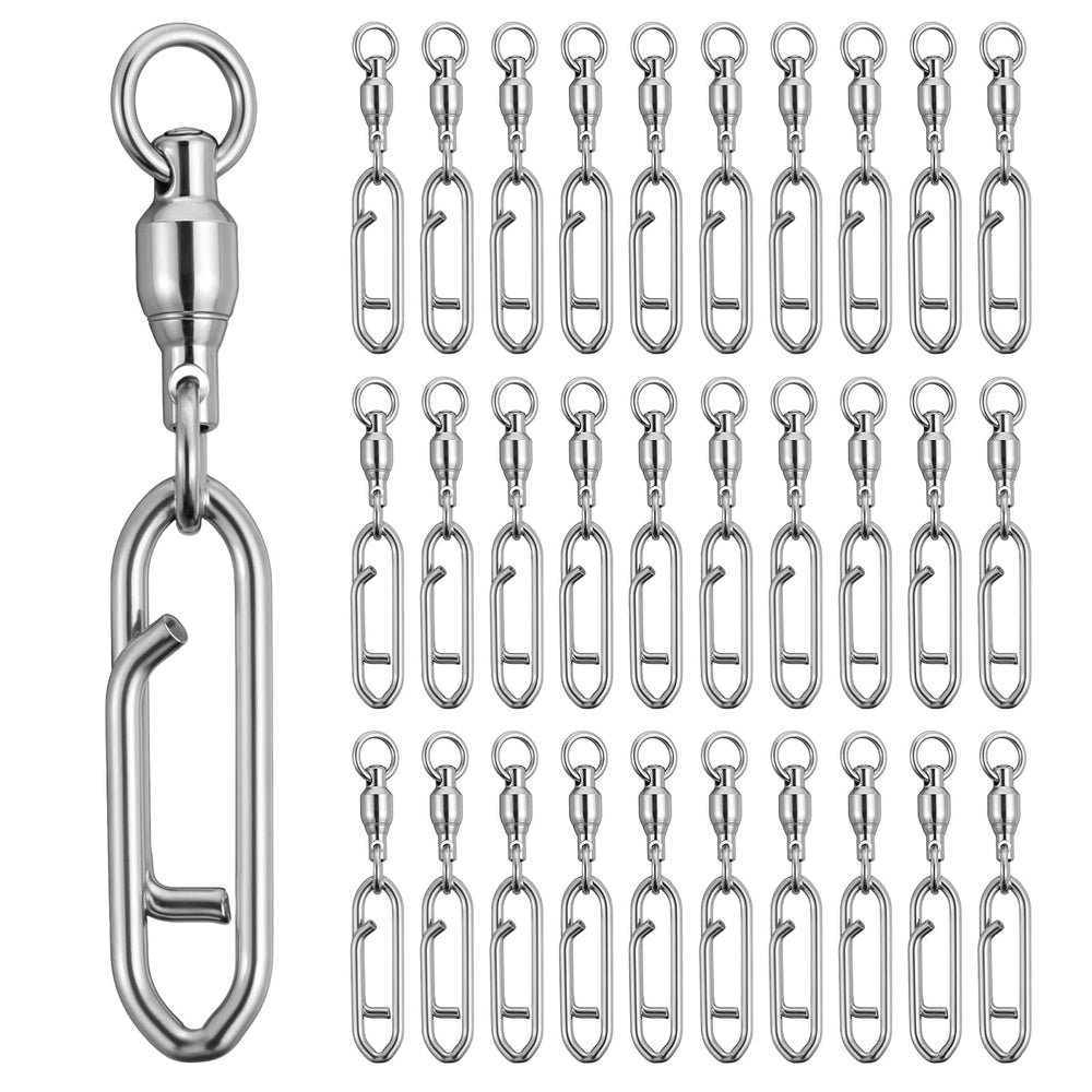 Dimeho 30-piece fishing speed clips with ball bearing swivels