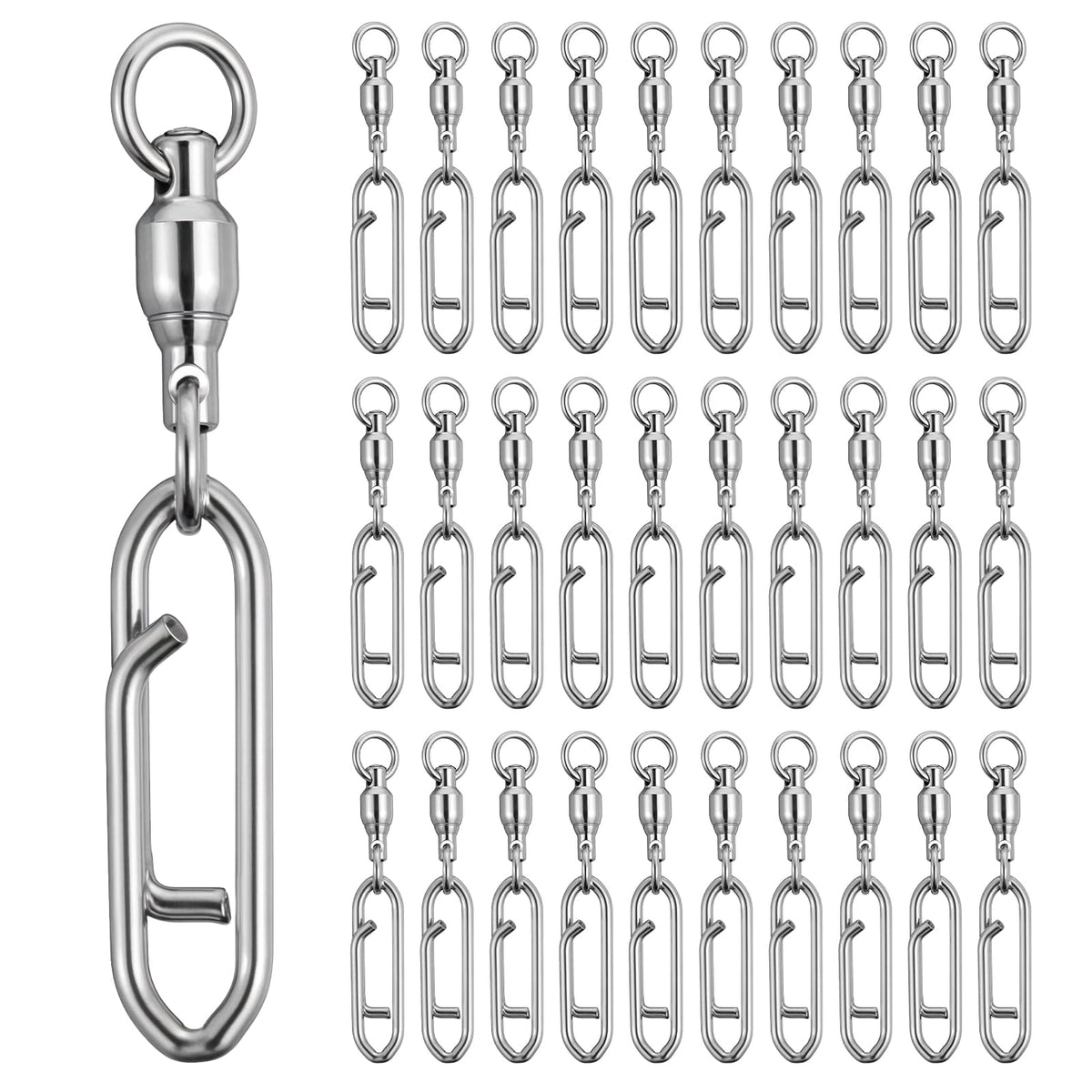 Dimeho 30-piece fishing speed clips with ball bearing swivels