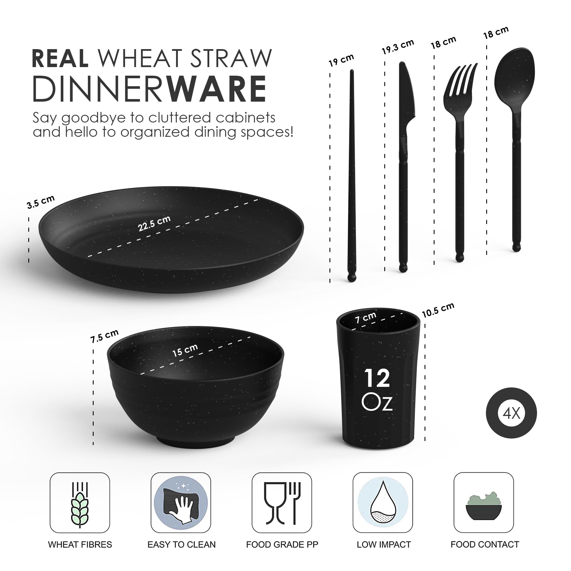 DINETHICS wheat straw dinnerware bowls—unbreakable, microwave-safe for everyday family meals.