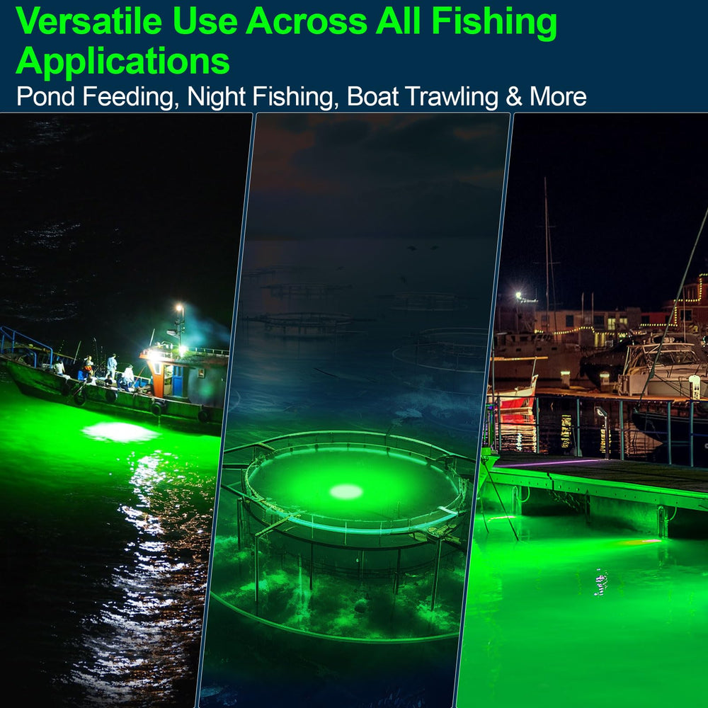 LED underwater fishing light packaging noting battery not included