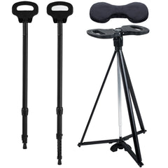 DINVES Adjustable Cane Chair folded compact for easy transport and storage.