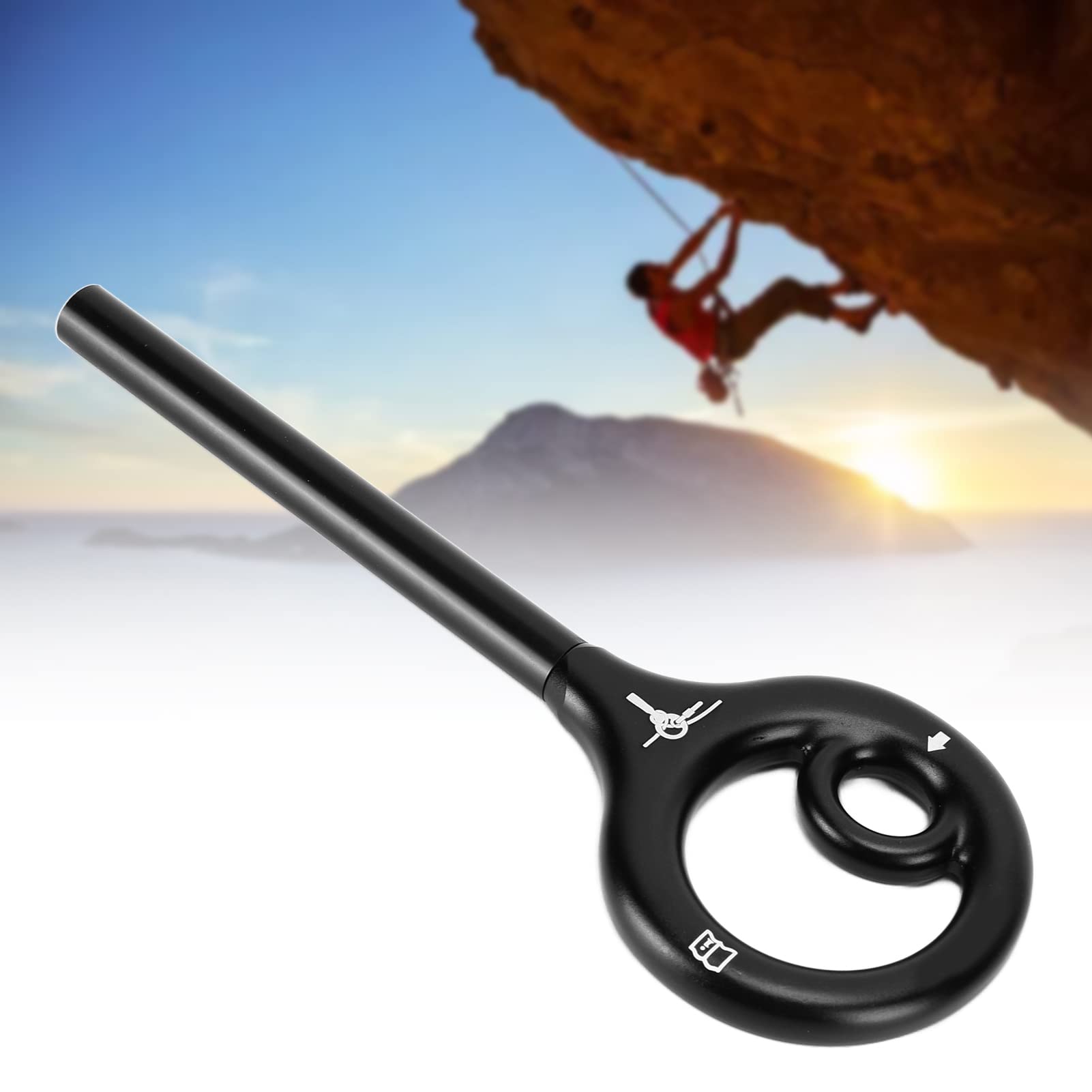 Dioche 150 kg rated descender with 8.5 kN breaking strength label
