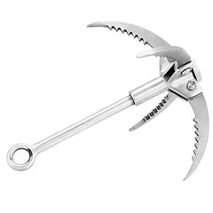 Dioche grappling hook with folding claws closed for compact carry.
