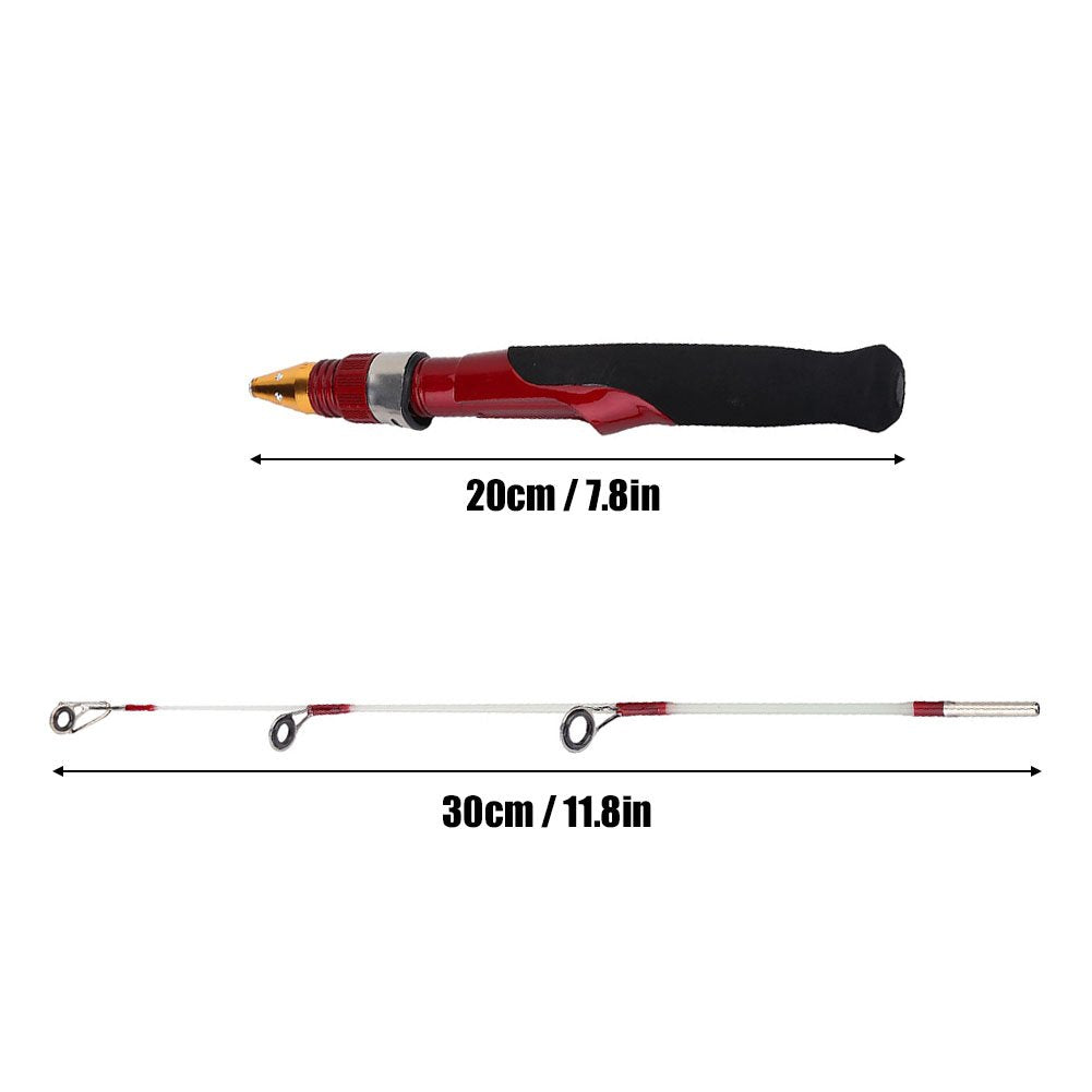 Dioche lightweight 58g rod for easy portability on winter trips.