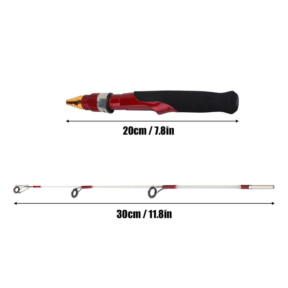 Dioche lightweight 58g rod for easy portability on winter trips.