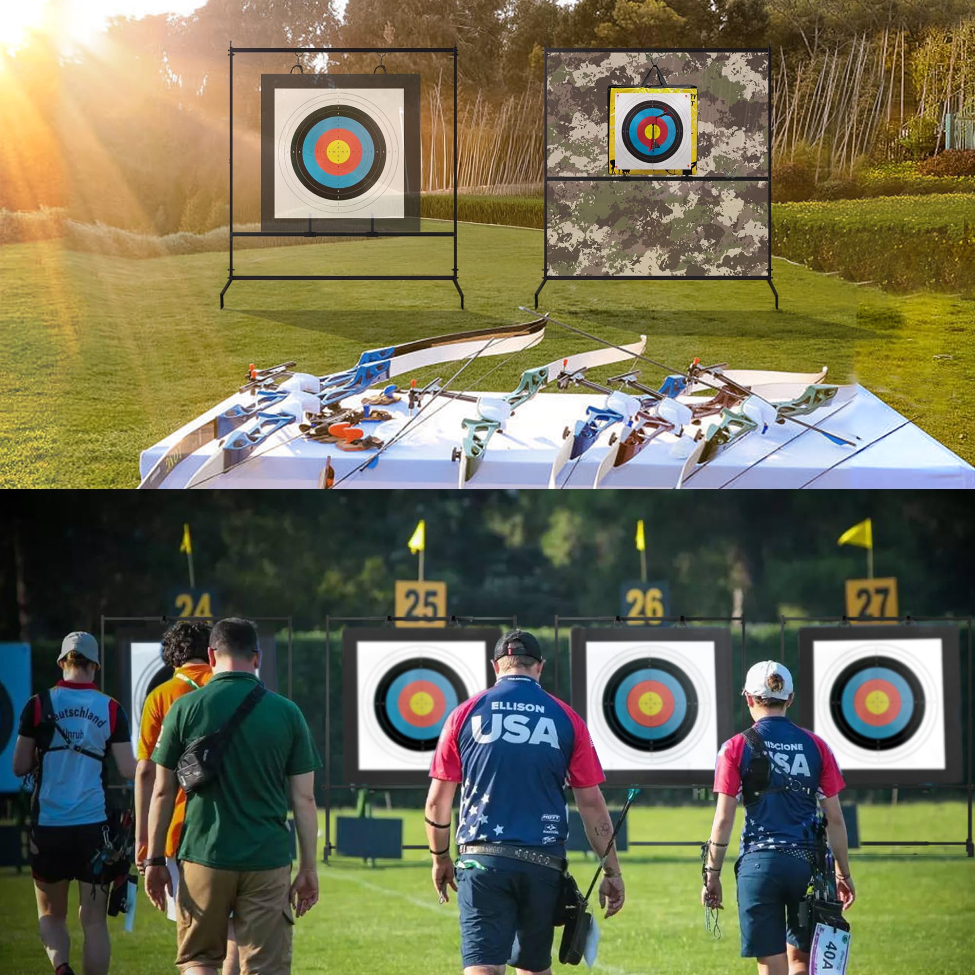 DIOLILI Archery Stand assembly in minutes enables rapid backyard practice.
